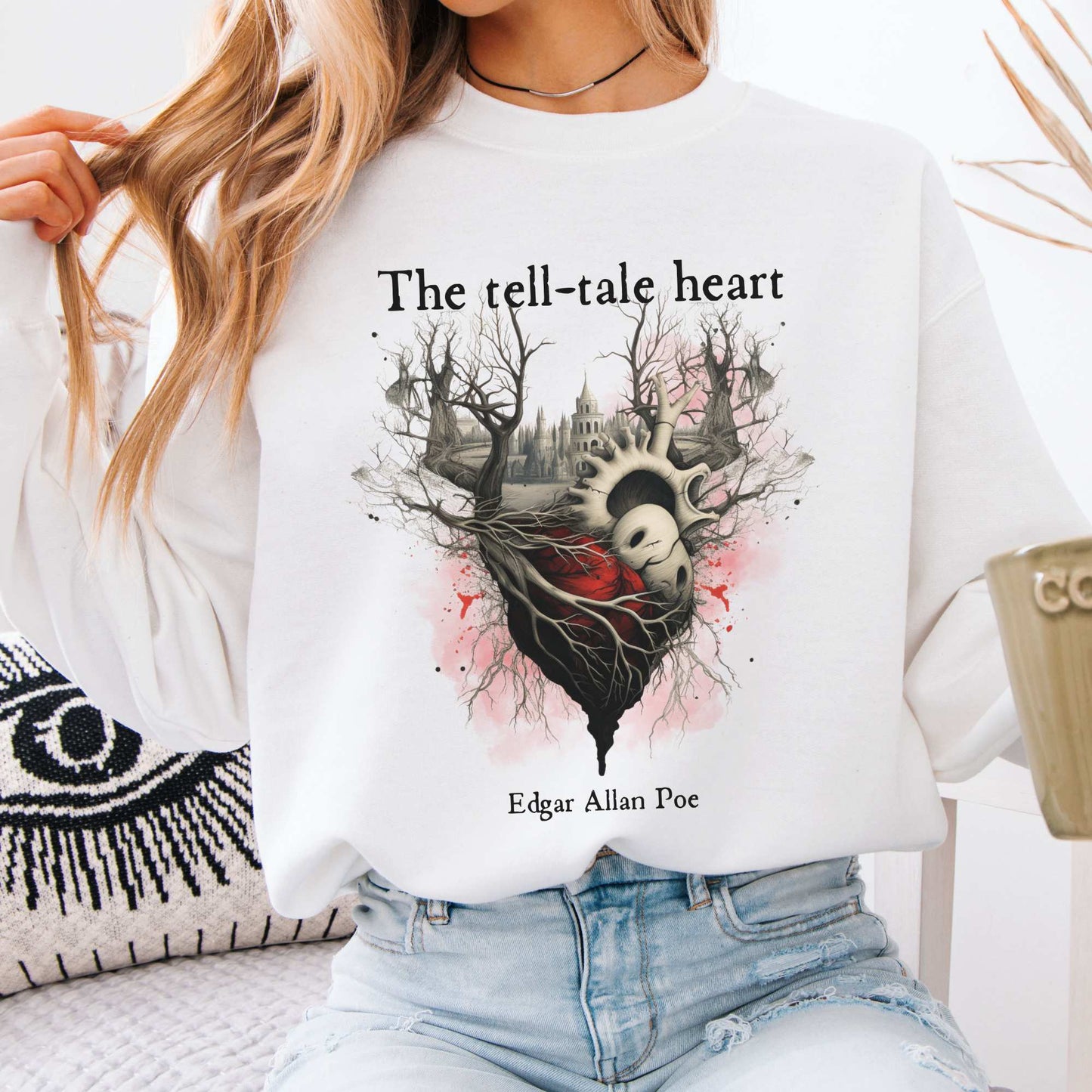Sweatshirt White / S Edgar Allan Poe The Tell Tale Heart Sweatshirt The Mystic Eden