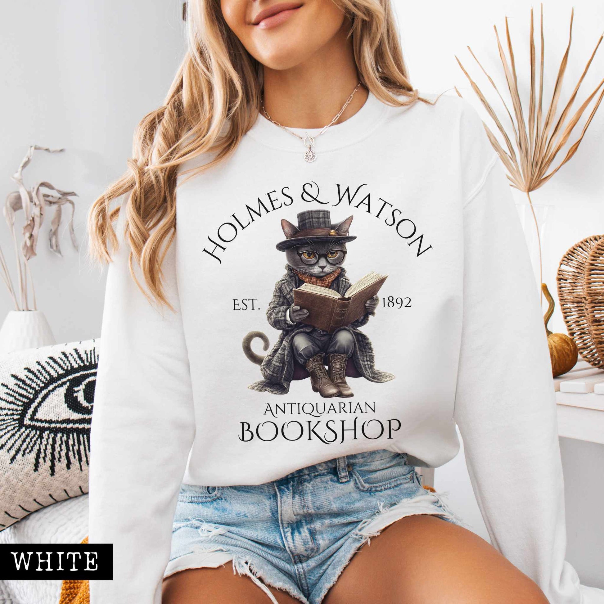 Sweatshirt White / S Holmes & Watson Antiquarian Bookshop - Sherlock Holmes Sweatshirt The Mystic Eden