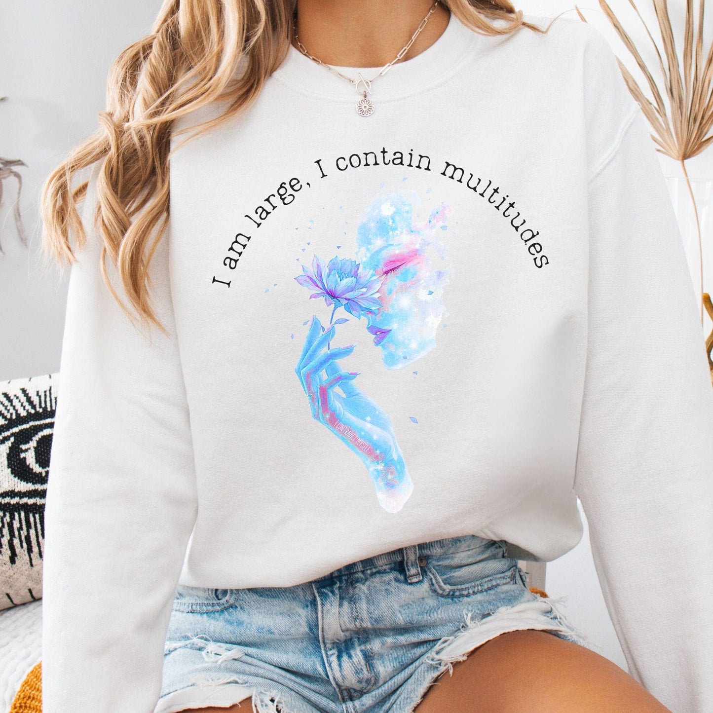 Sweatshirt White / S I Contain Multitudes Walt Whitman Sweatshirt The Mystic Eden