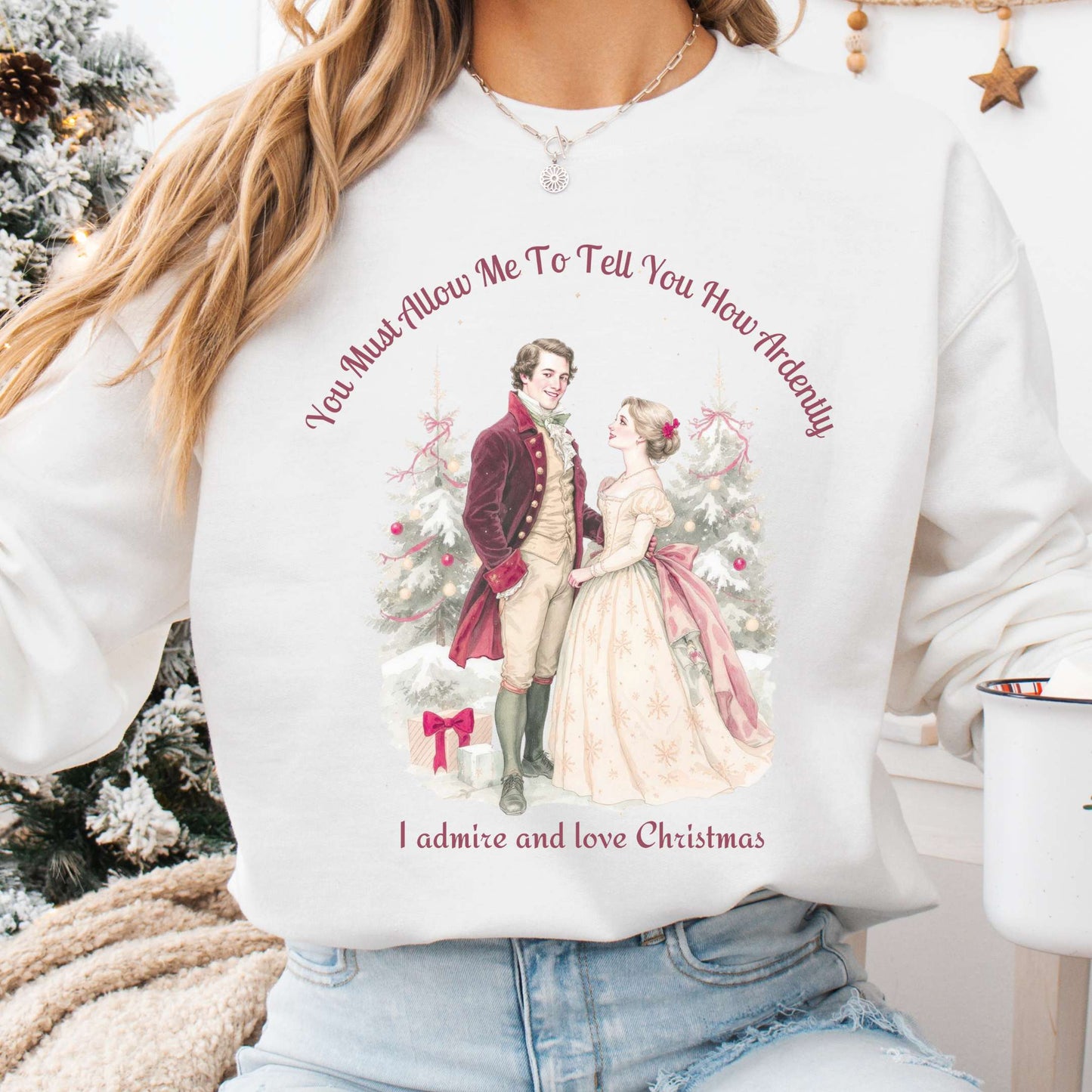 Sweatshirt White / S Pride & Prejudice Christmas Sweatshirt The Mystic Eden