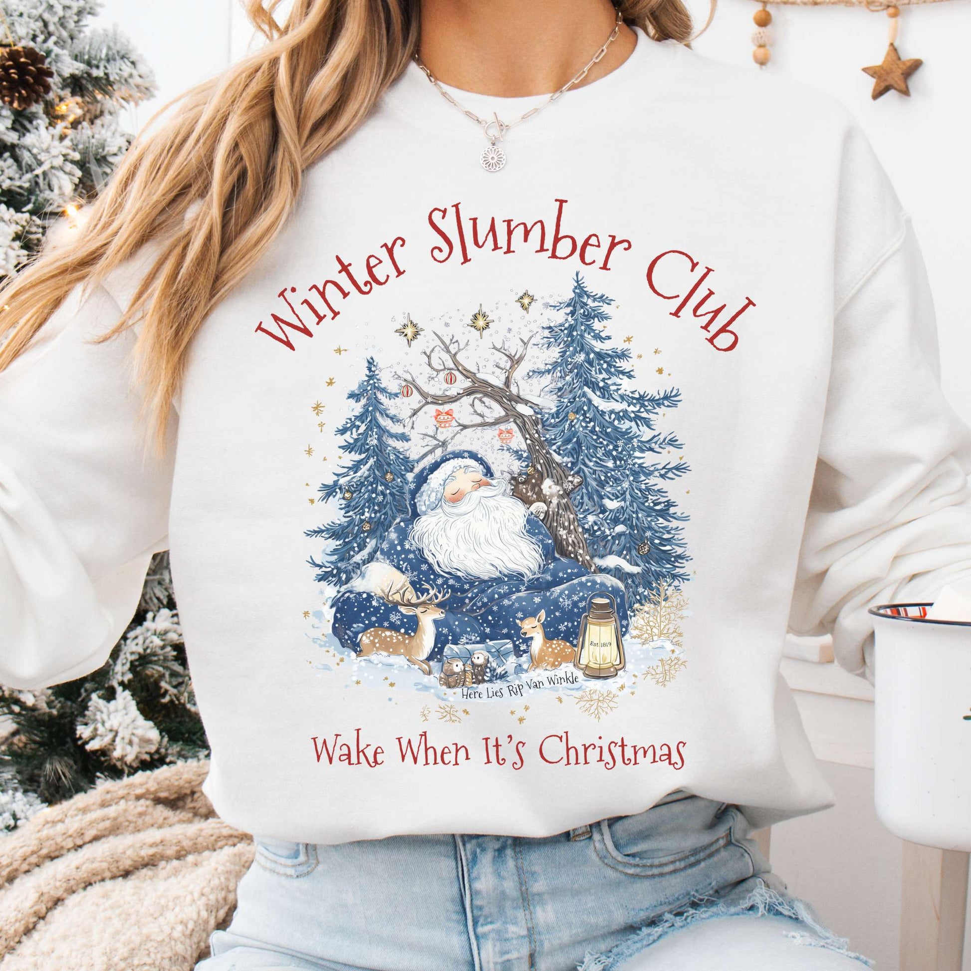 Sweatshirt White / S Rip Van Winkle's Winter Slumber Club Christmas Sweatshirt The Mystic Eden