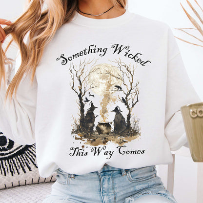 Sweatshirt White / S Something Wicked This Way Comes, Shakespeare Macbeth Witches Sweatshirt The Mystic Eden