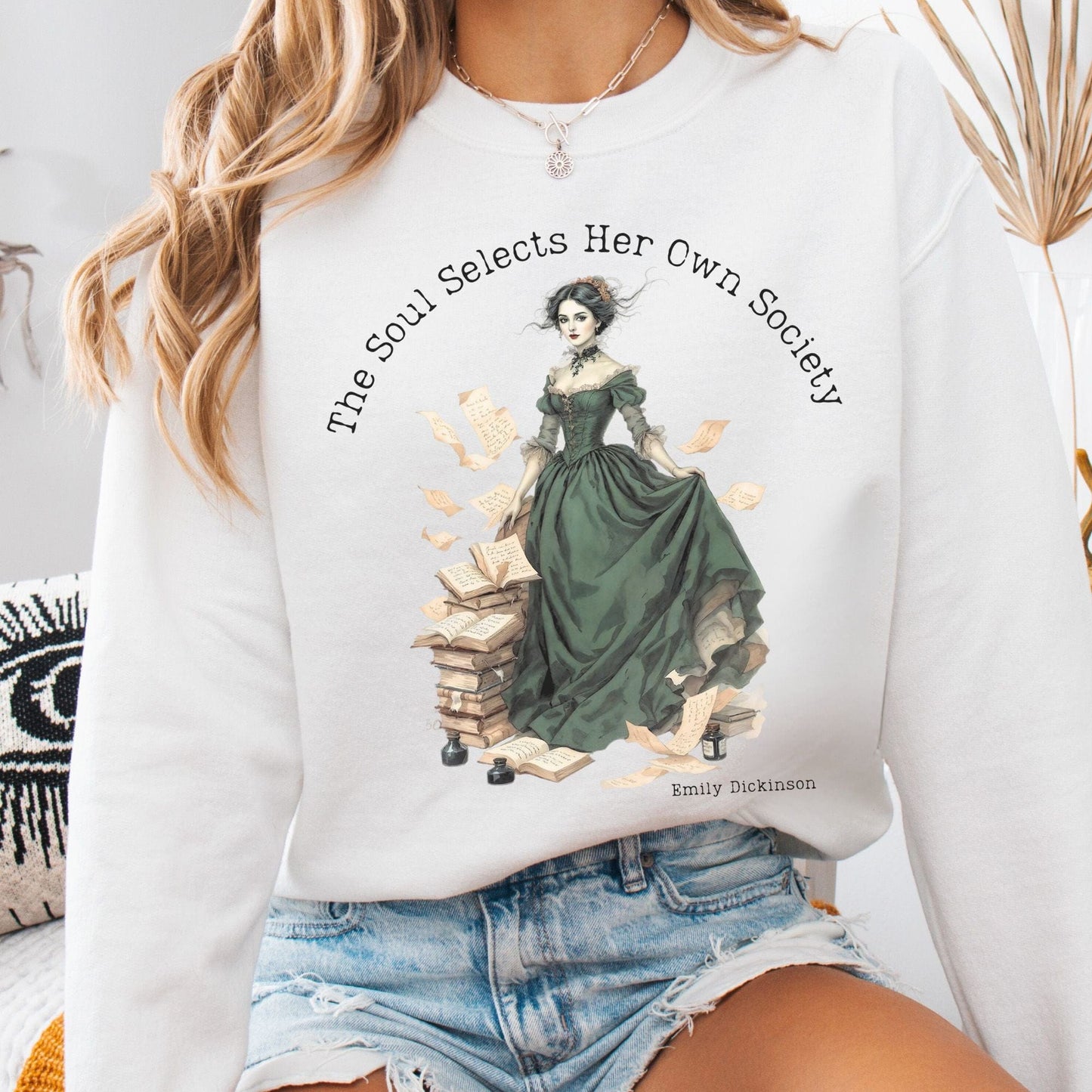 Sweatshirt White / S The Soul Selects Her Own Society Emily Dickinson Sweatshirt The Mystic Eden
