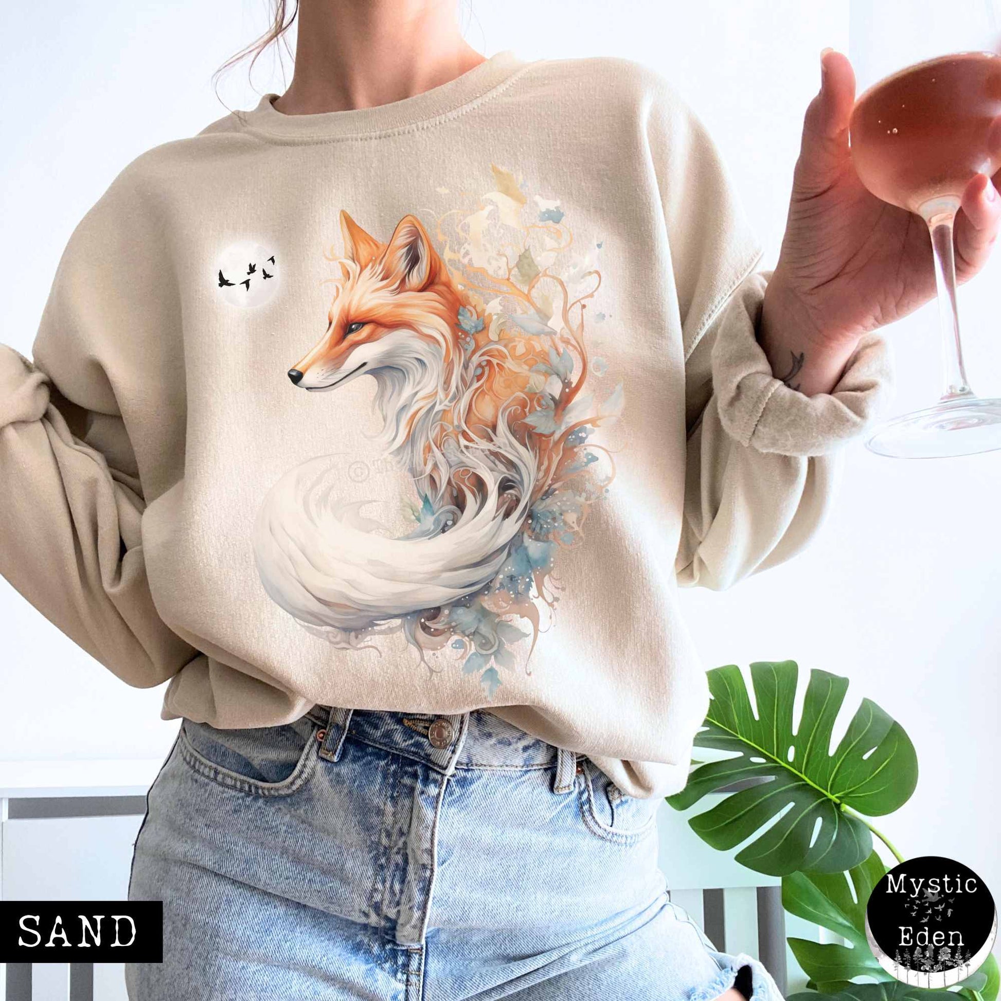 Sweatshirt Witchy fox sweatshirt cottagecore mystical sweatshirt The Mystic Eden