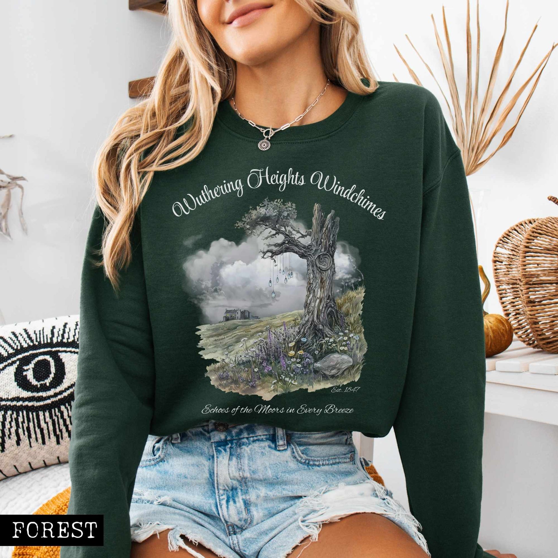Sweatshirt Wuthering Heights Windchimes Brontë Sweatshirt The Mystic Eden