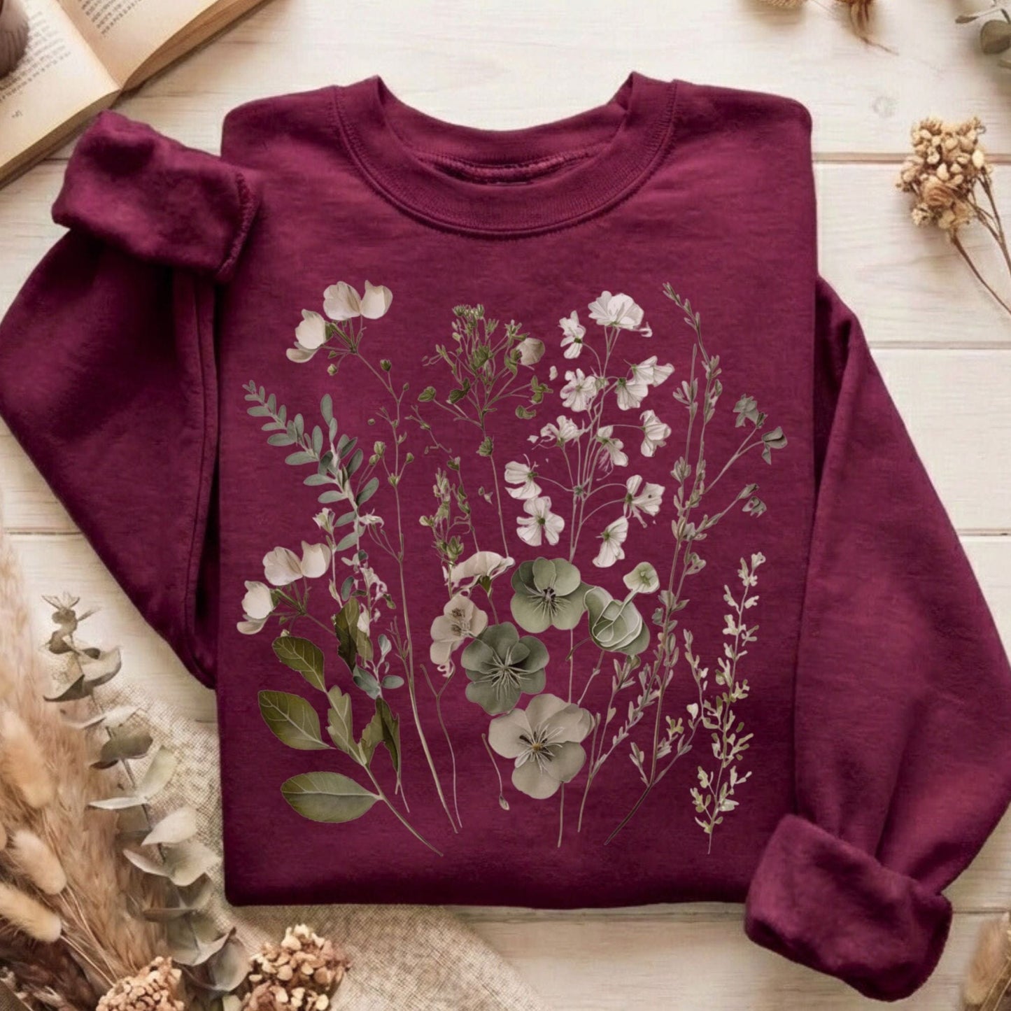 Sweatshirts Maroon / S Design 1 Crewneck Sweatshirt The Mystic Eden
