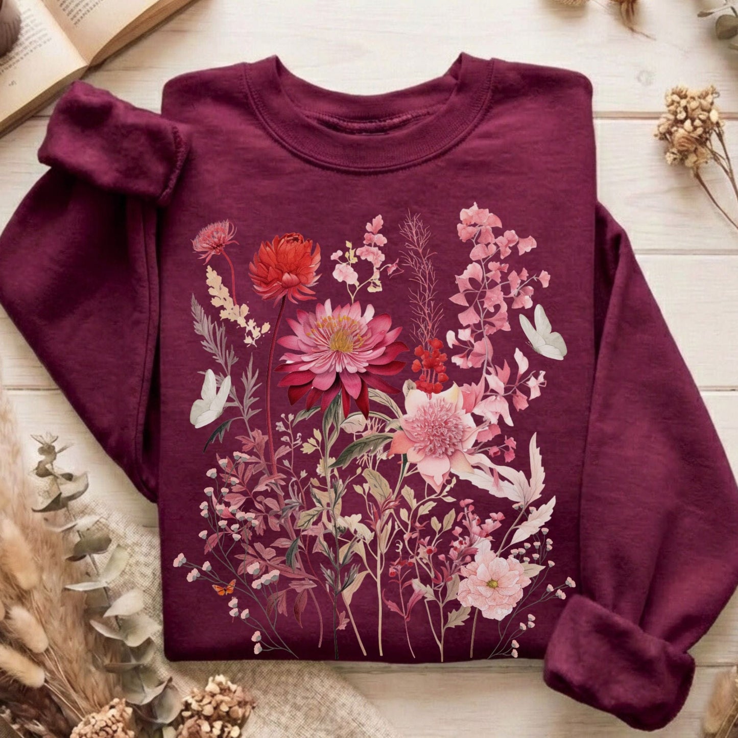 Sweatshirts Maroon / S Design 3 Crewneck Sweatshirt The Mystic Eden