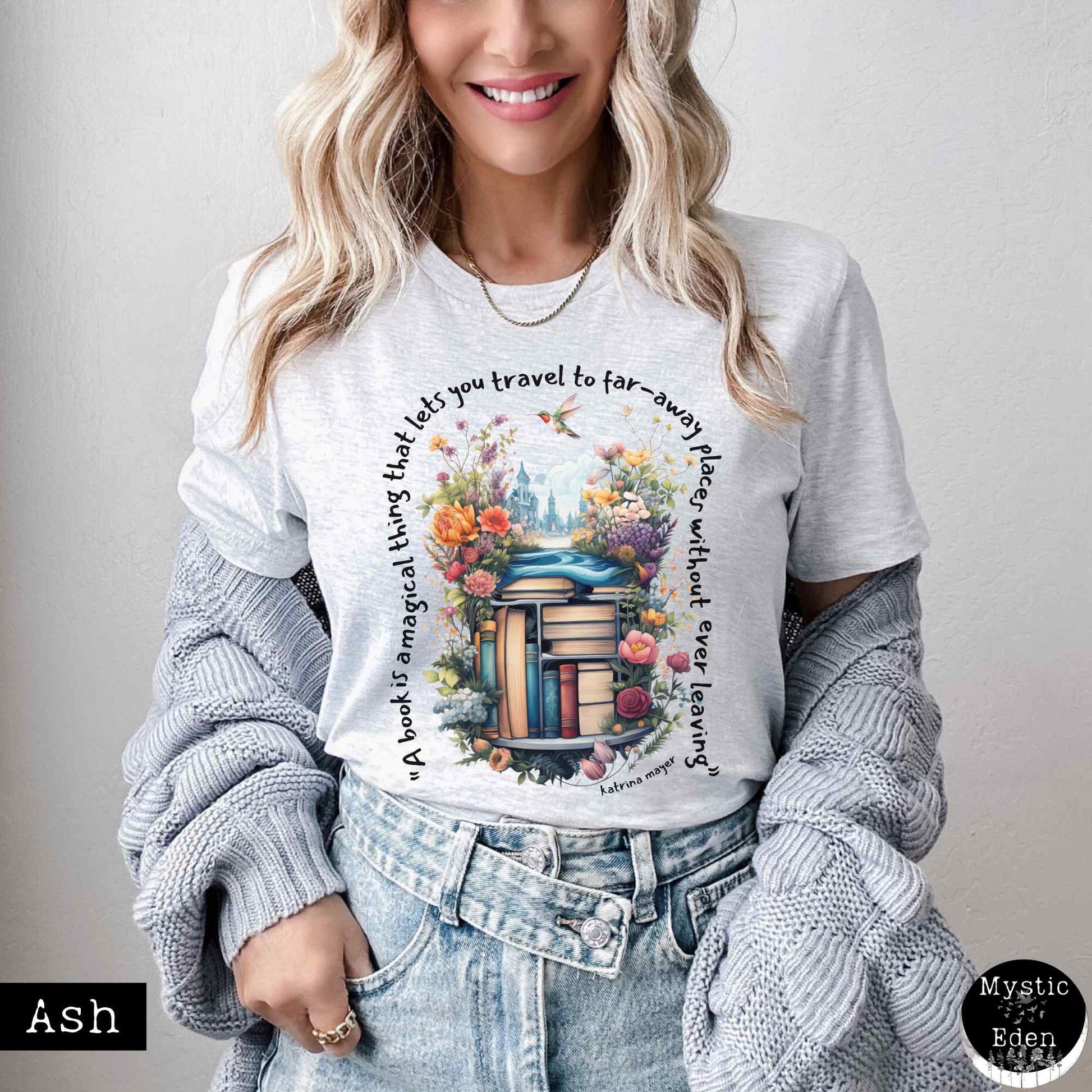 T-Shirt Ash / XS Magical book shirt The Mystic Eden