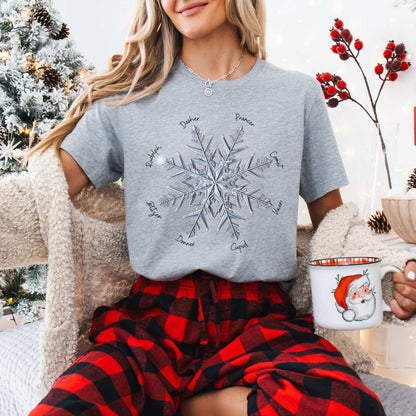 T-Shirt Athletic Heather / XS Snowflake Reindeer Christmas Tee The Mystic Eden