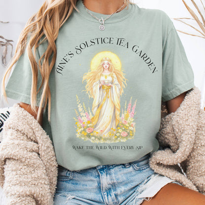 T-Shirt Bay / S Áine’s Solstice Tea Garden Celtic Goddess Tee The Mystic Eden