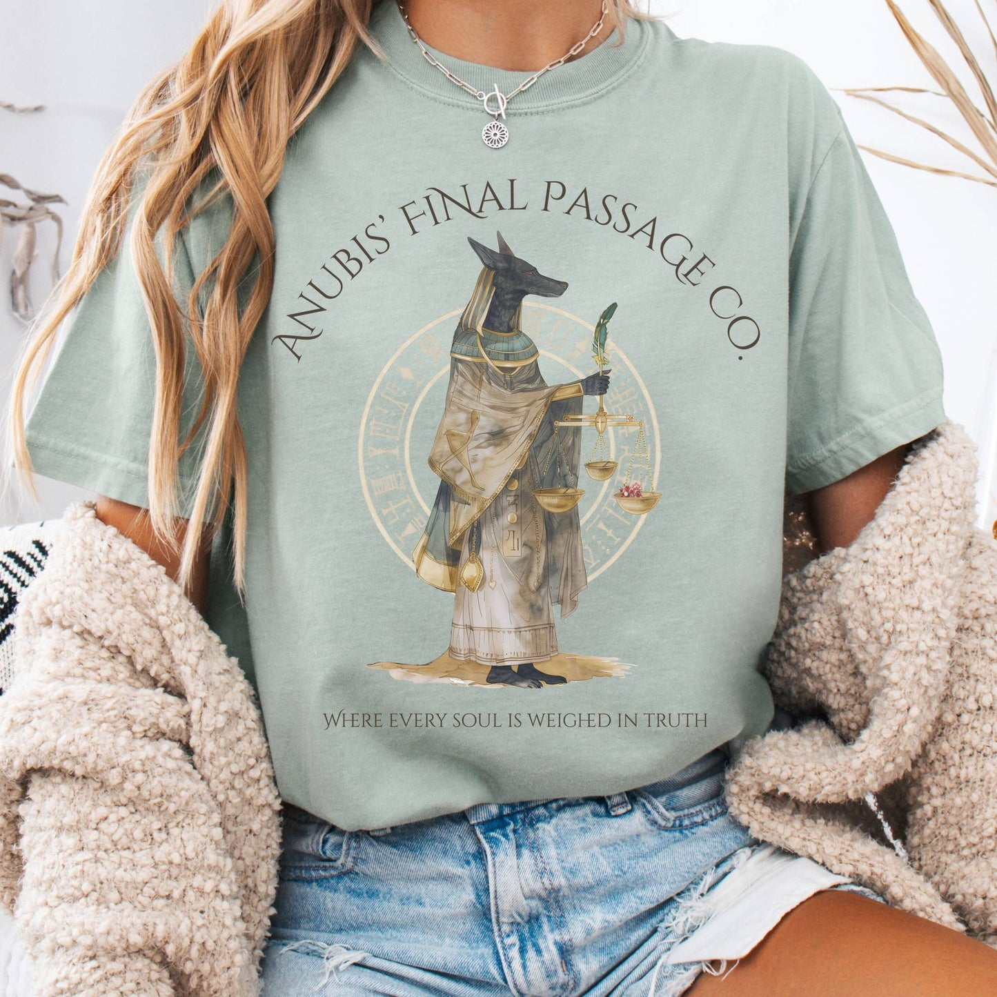 T-Shirt Bay / S Anubis' Final Passage Co Egyptian Mythology The Mystic Eden