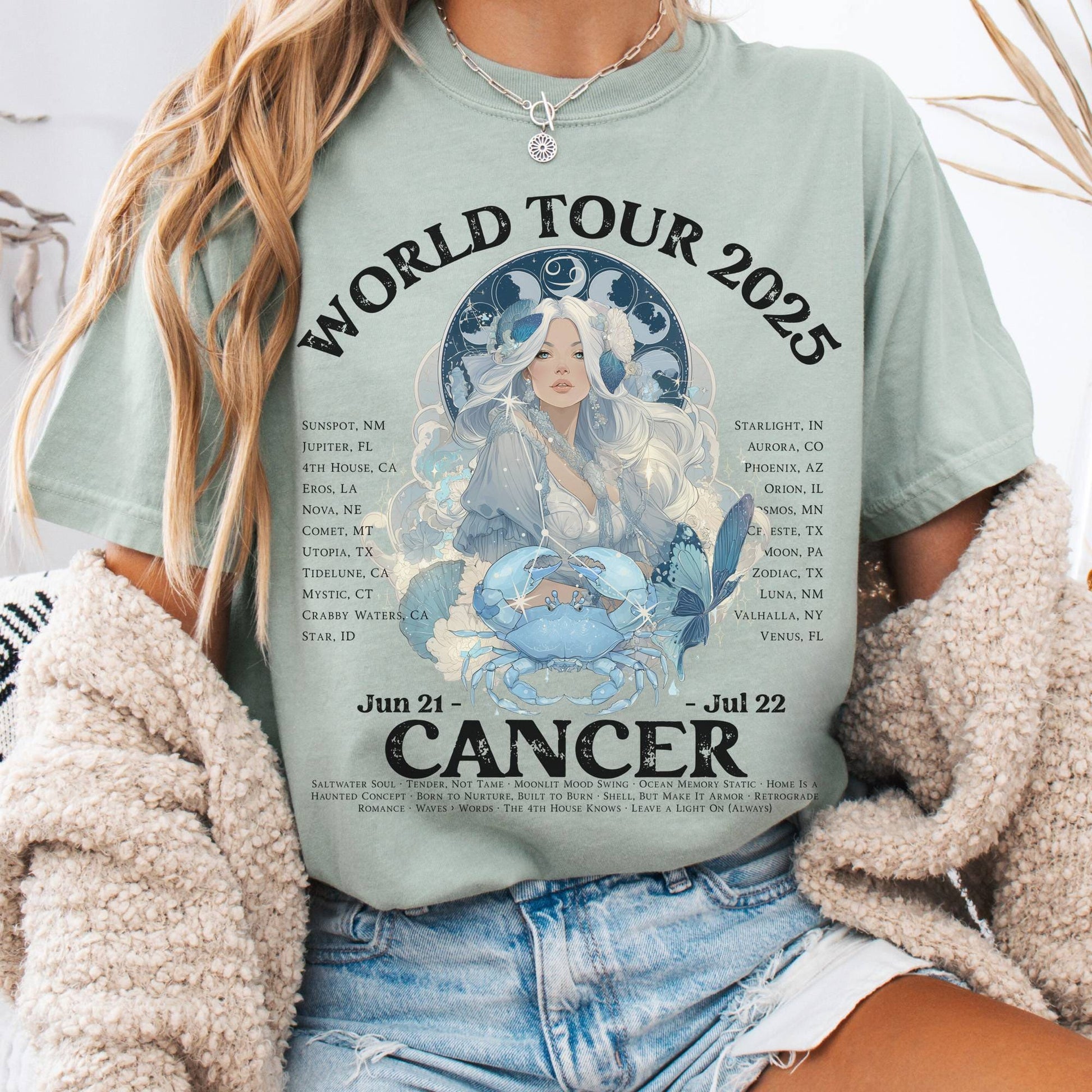 T-Shirt Bay / S Cancer Concert T-Shirt - Zodiac World Tour 2025 Shirt The Mystic Eden