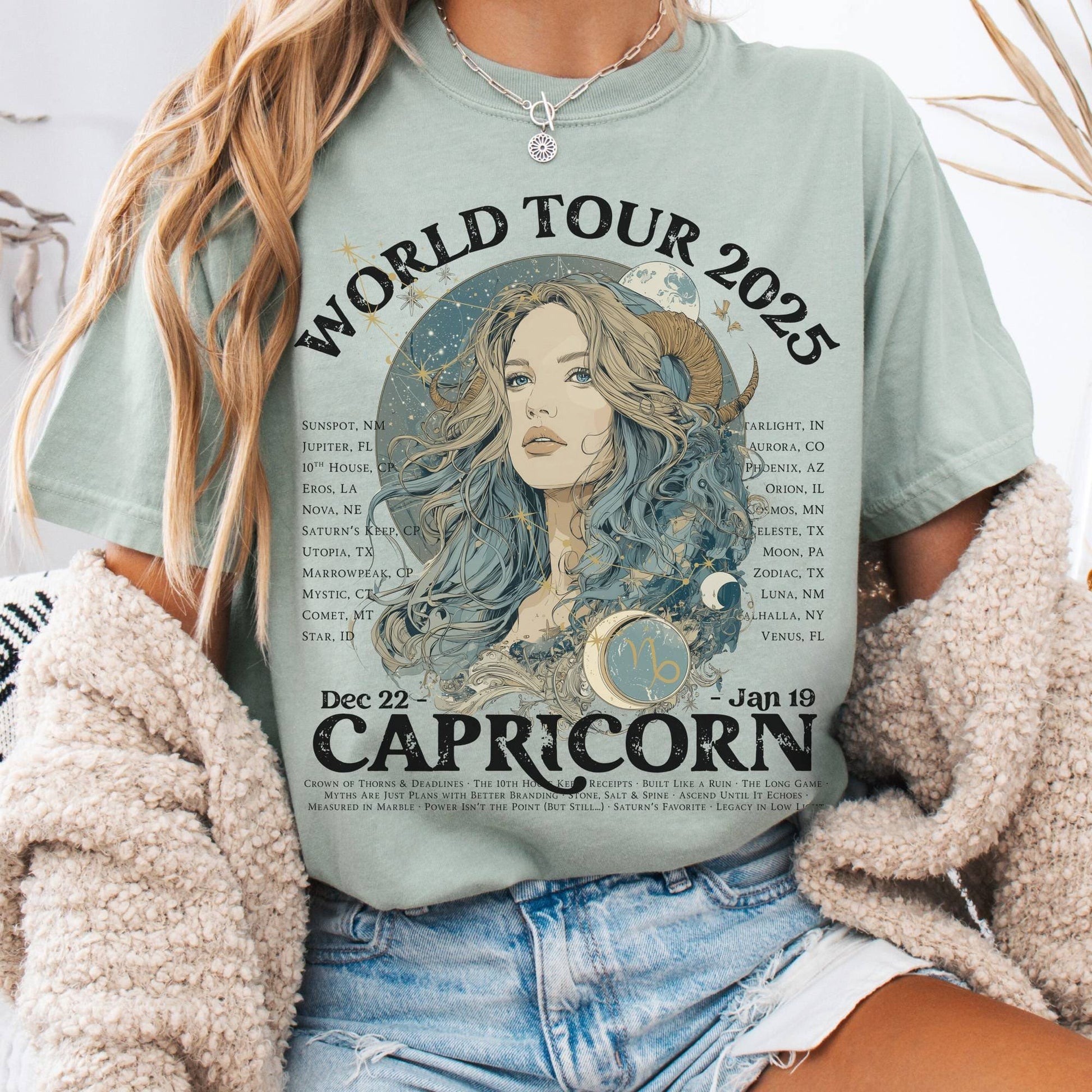 T-Shirt Bay / S Capricorn Concert T-Shirt - Zodiac World Tour 2025 Shirt The Mystic Eden
