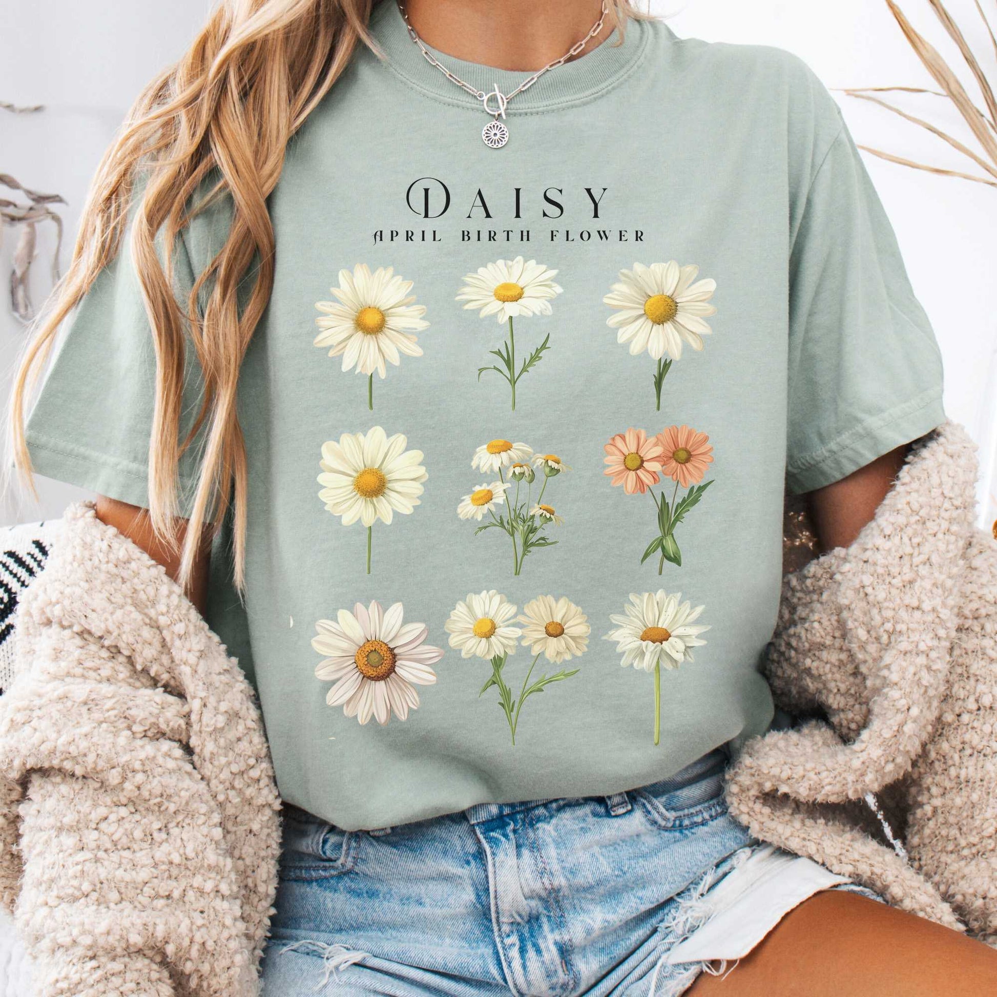 T-Shirt Bay / S Daisy April Birth Month Flower Shirt The Mystic Eden