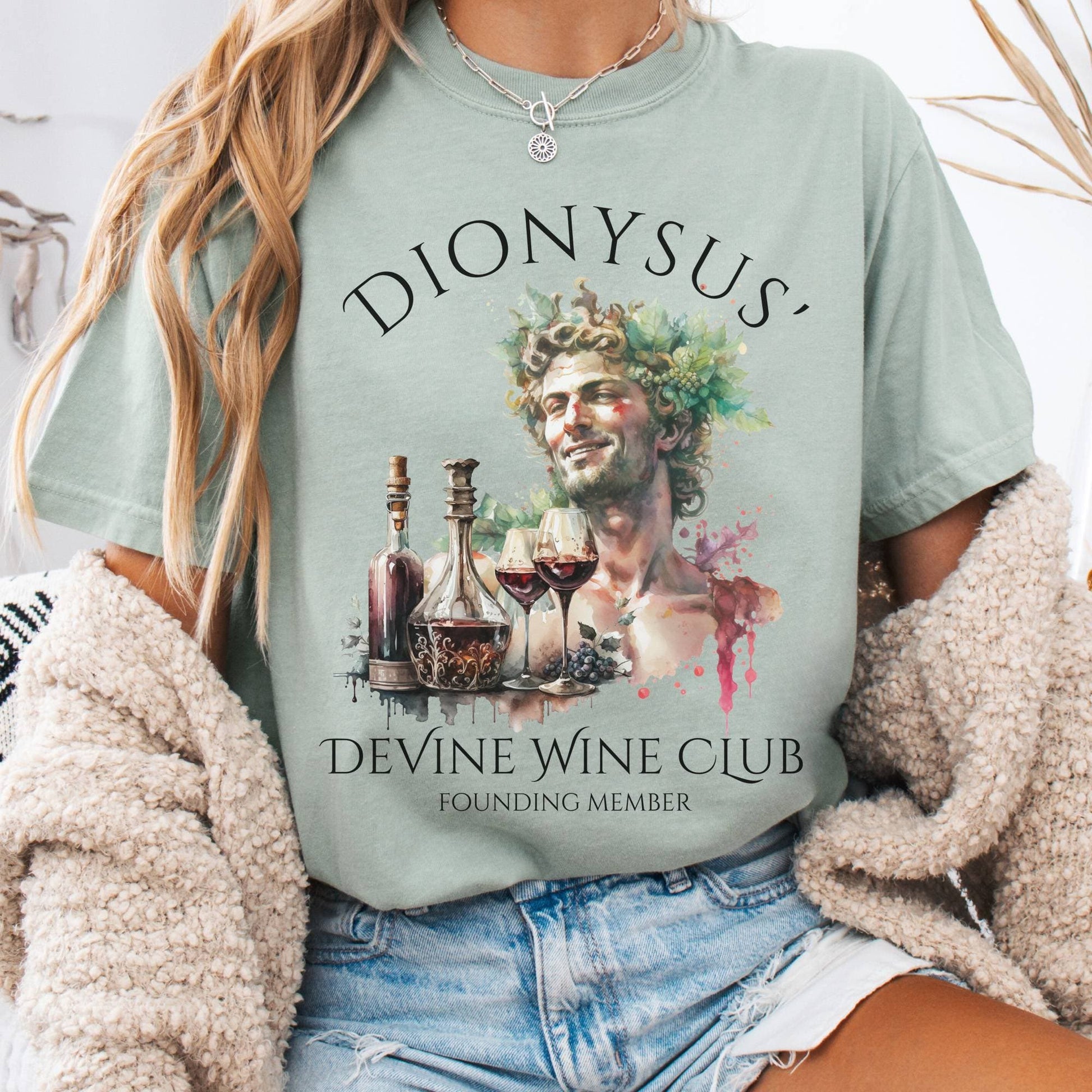 T-Shirt Bay / S Dionysus Devine Wine Club Mythology Tee The Mystic Eden