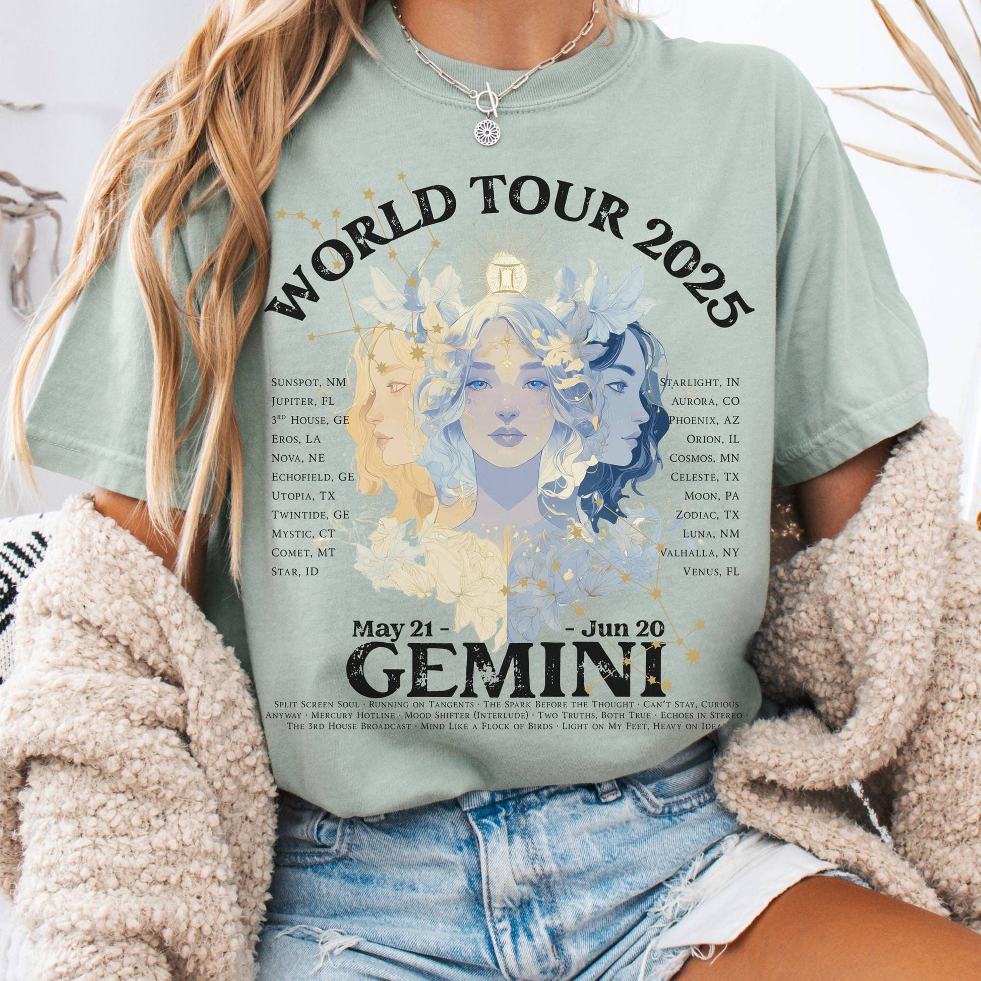 T-Shirt Bay / S Gemini Concert T-Shirt - Zodiac World Tour 2025 Shirt The Mystic Eden