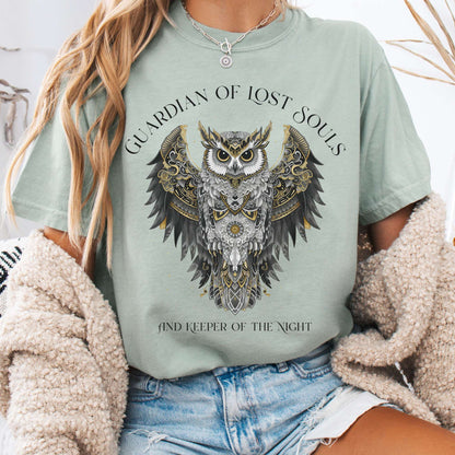 T-Shirt Bay / S Guardian of Lost Souls Mythic Owl Tee The Mystic Eden