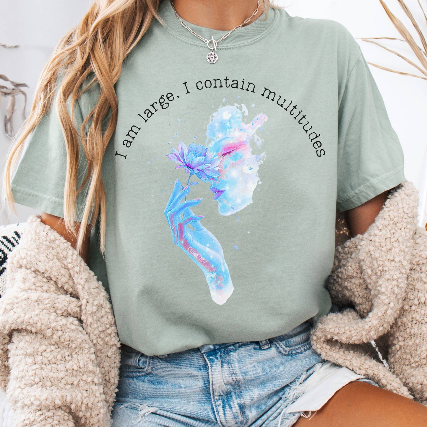 T-Shirt Bay / S I Contain Multitudes Walt Whitman Tee The Mystic Eden