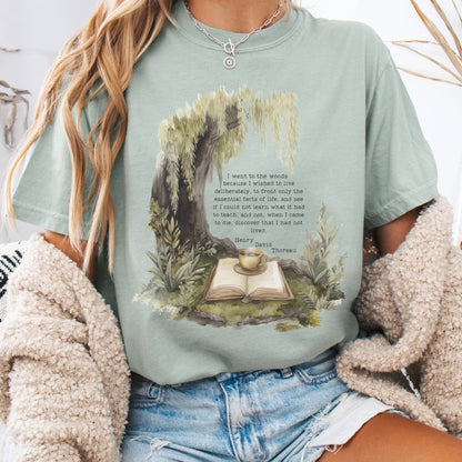T-Shirt Bay / S I Went to the Woods Henry David Thoreau Tee The Mystic Eden