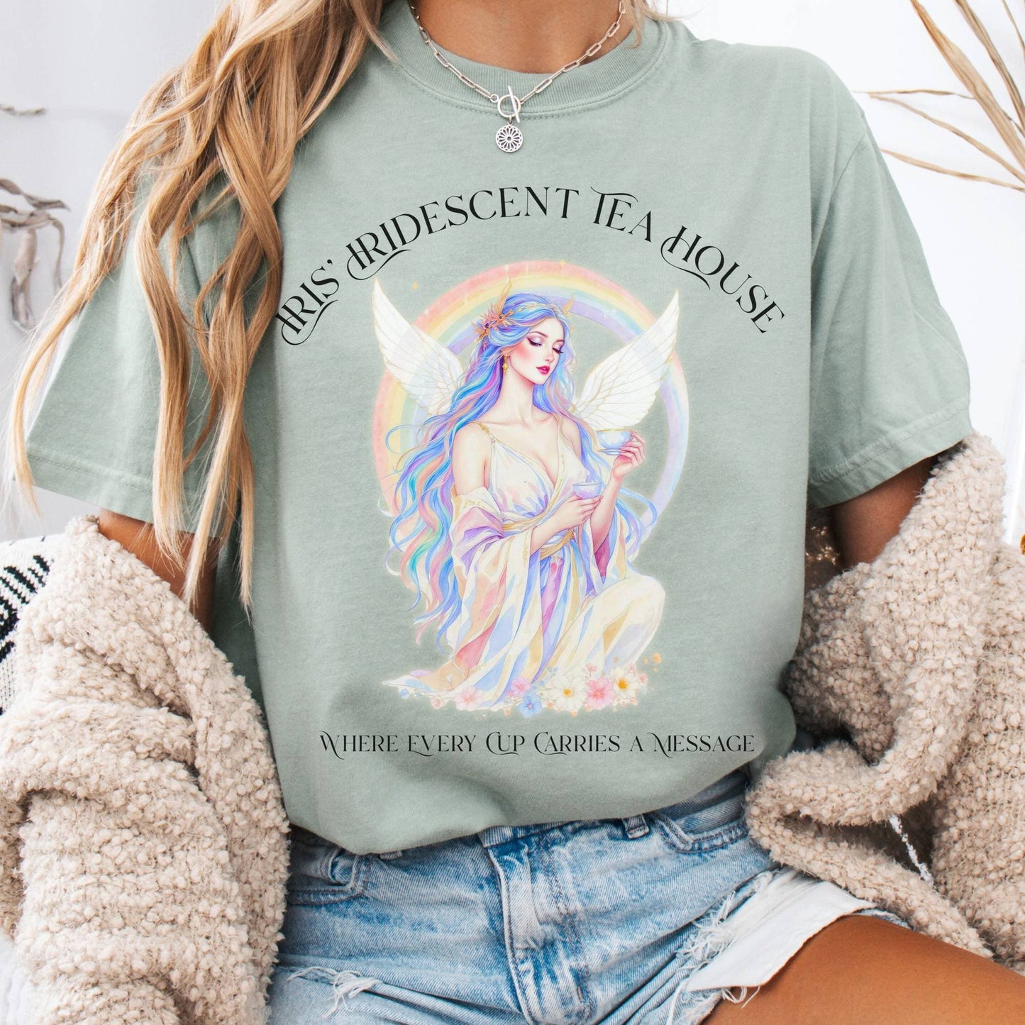 T-Shirt Bay / S Iris’ Iridescent Tea House Mythology Tee The Mystic Eden
