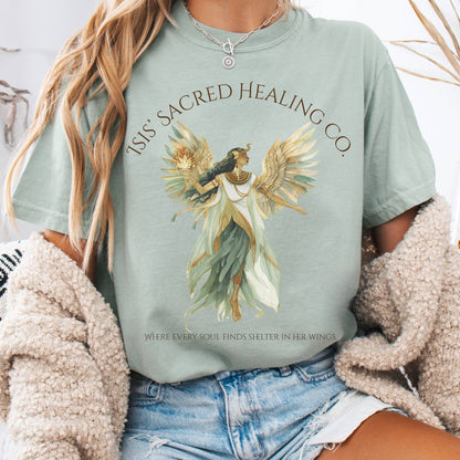T-Shirt Bay / S Isis' Sacred Healing Co Egyptian Mythology Tee The Mystic Eden