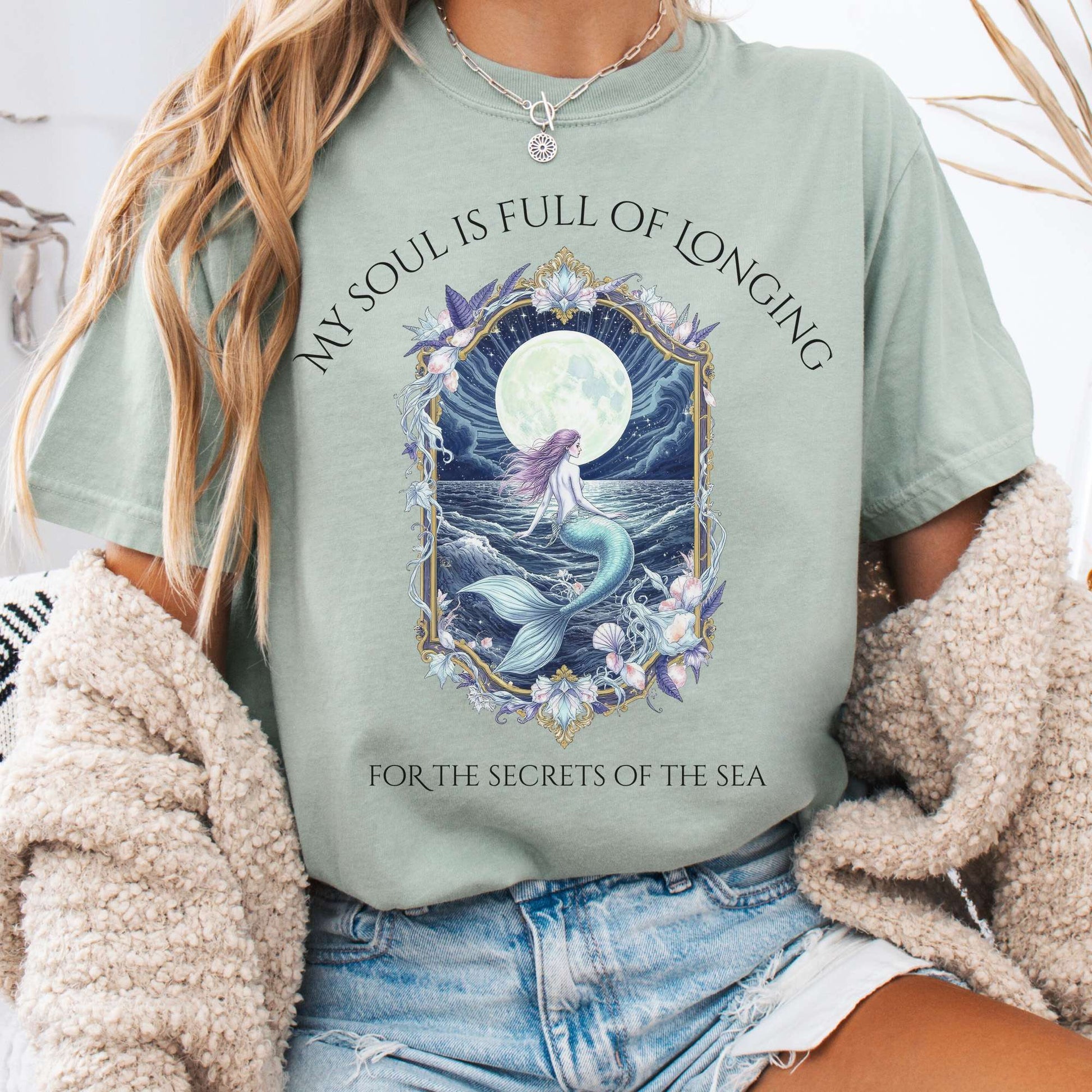 T-Shirt Bay / S My Soul Is Full of Longing For The Secrets Of The Sea T-Shirt The Mystic Eden