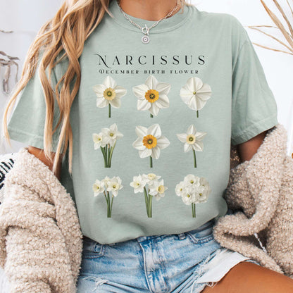 T-Shirt Bay / S Narcissus December Birth Month Flower Shirt The Mystic Eden