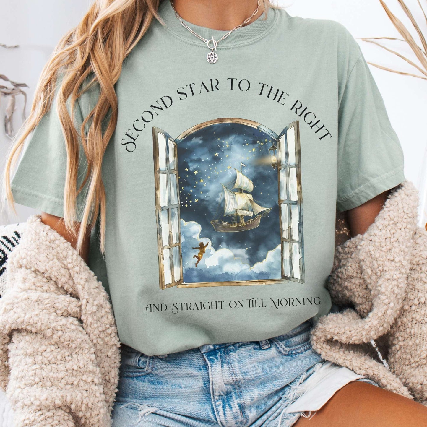 T-Shirt Bay / S Second Star to the Right Peter Pan Tee The Mystic Eden