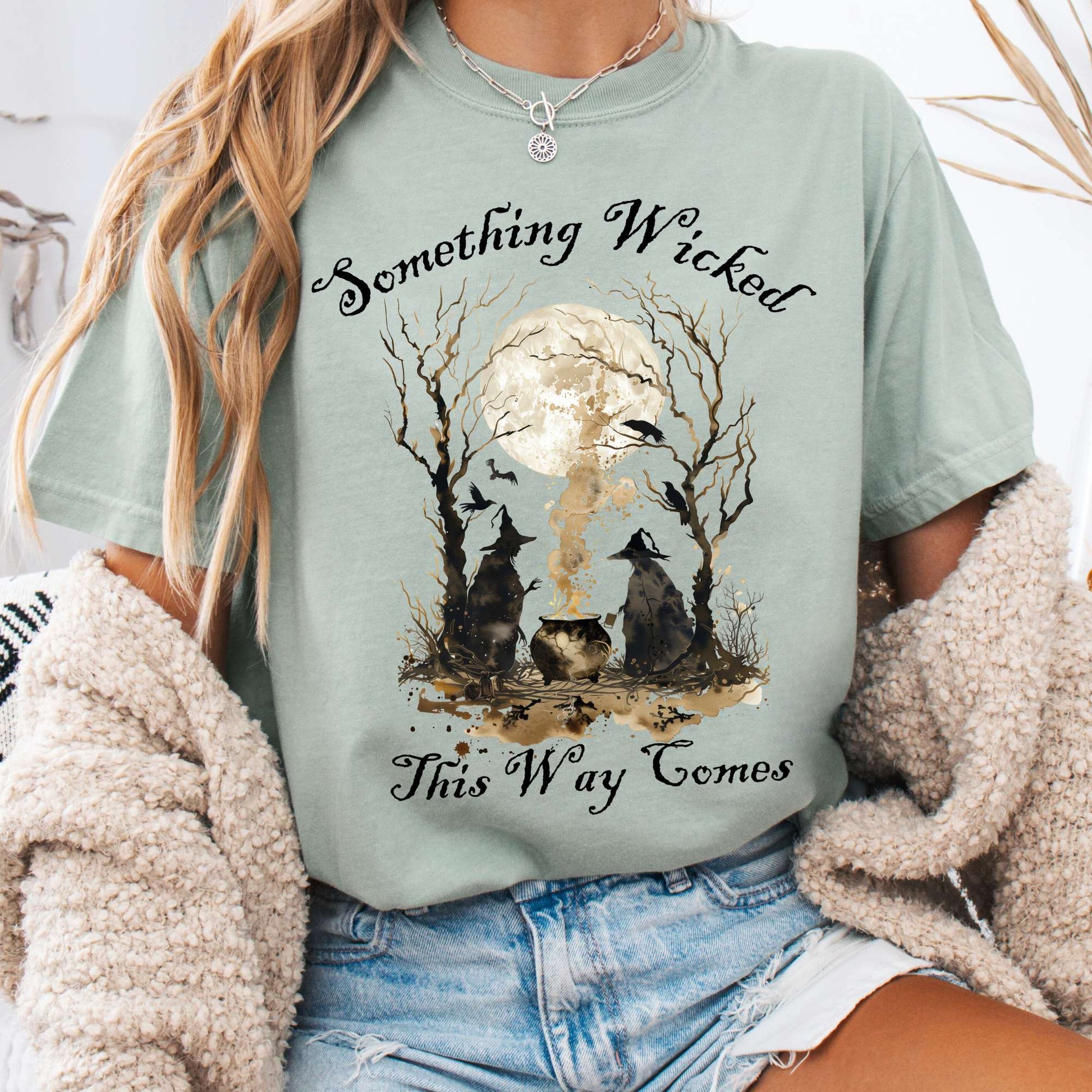 T-Shirt Bay / S Something Wicked This Way Comes, Shakespeare Macbeth Witches Shirt The Mystic Eden