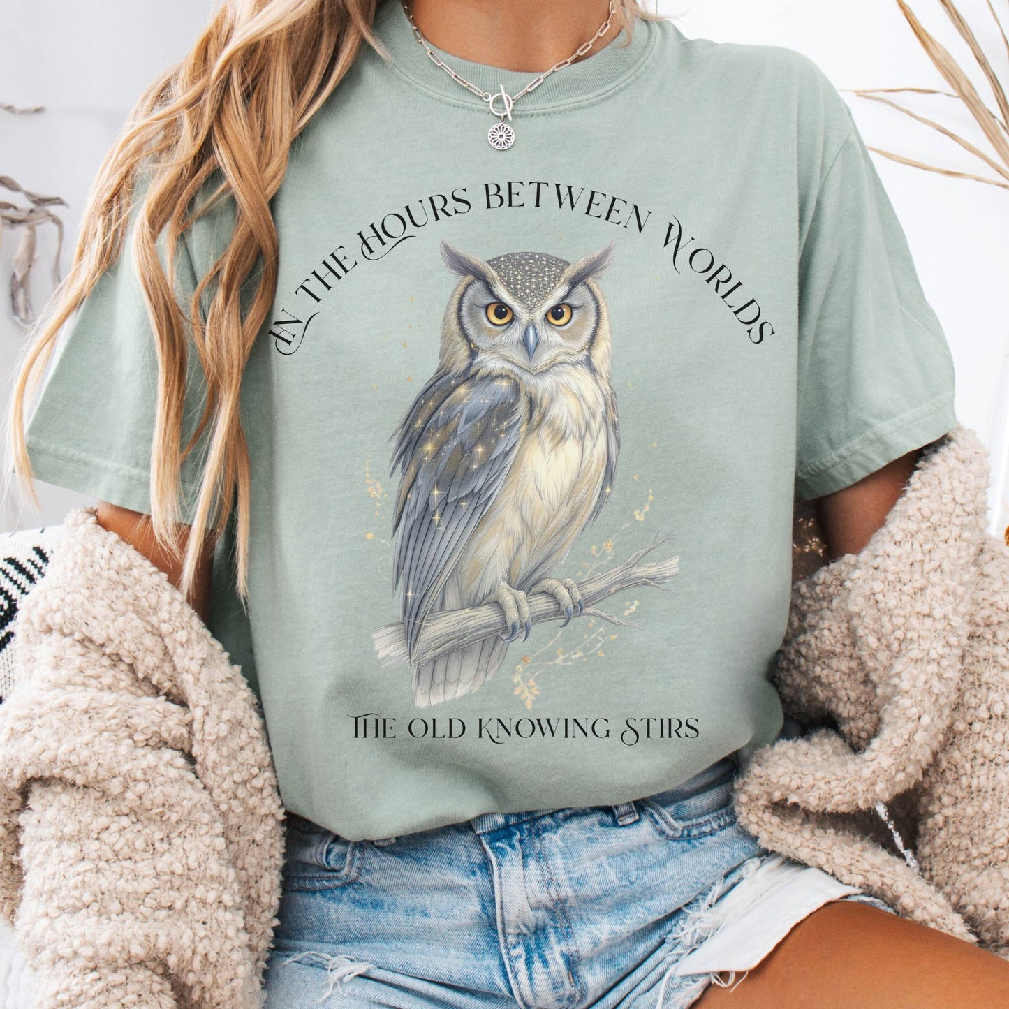 T-Shirt Bay / S The Old Knowing Stirs Mystical Owl Tee The Mystic Eden