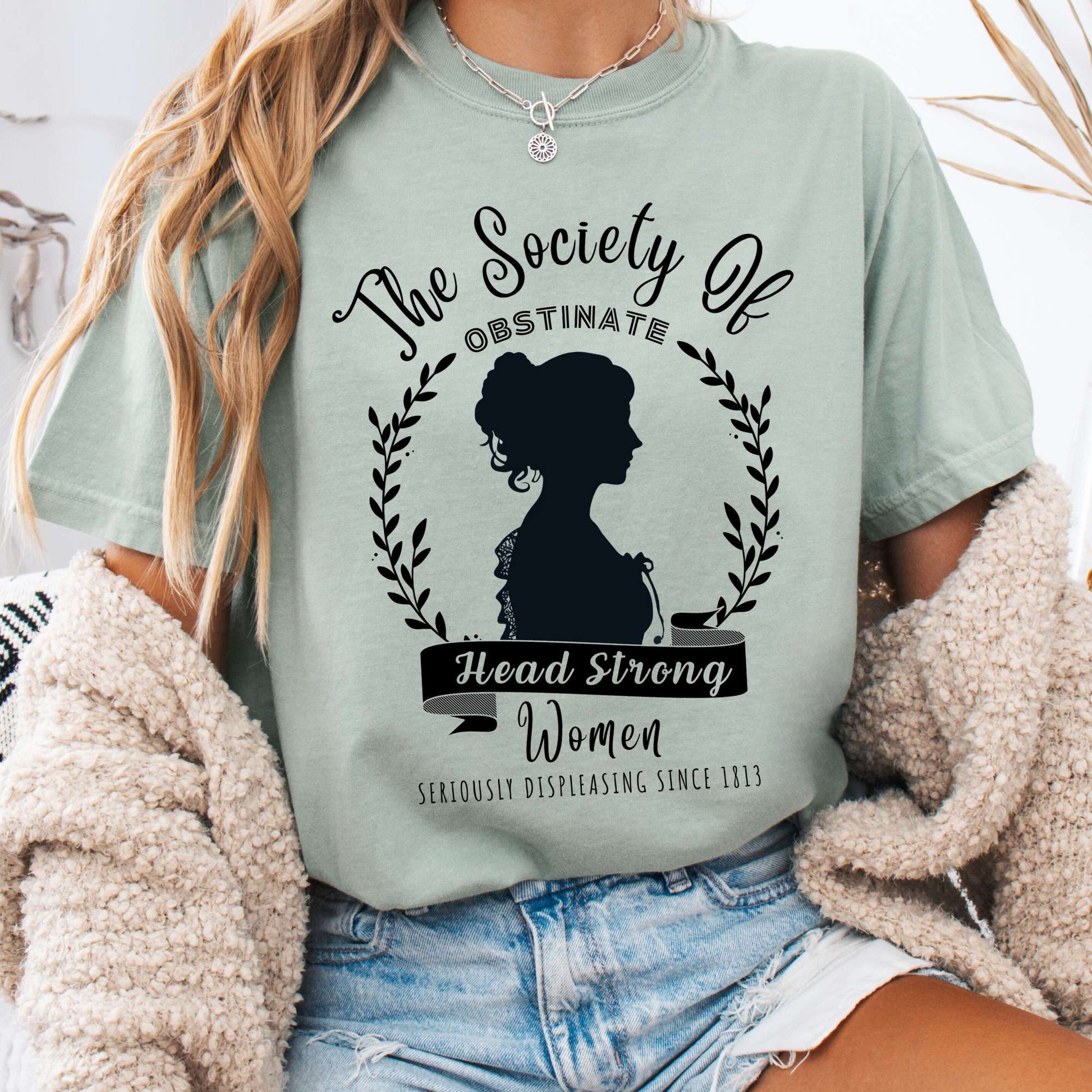 T-Shirt Bay / S The Society of Obstinate Head Strong Women Jane Austen Shirt The Mystic Eden
