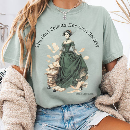 T-Shirt Bay / S The Soul Selects Her Own Society Emily Dickinson Tee The Mystic Eden