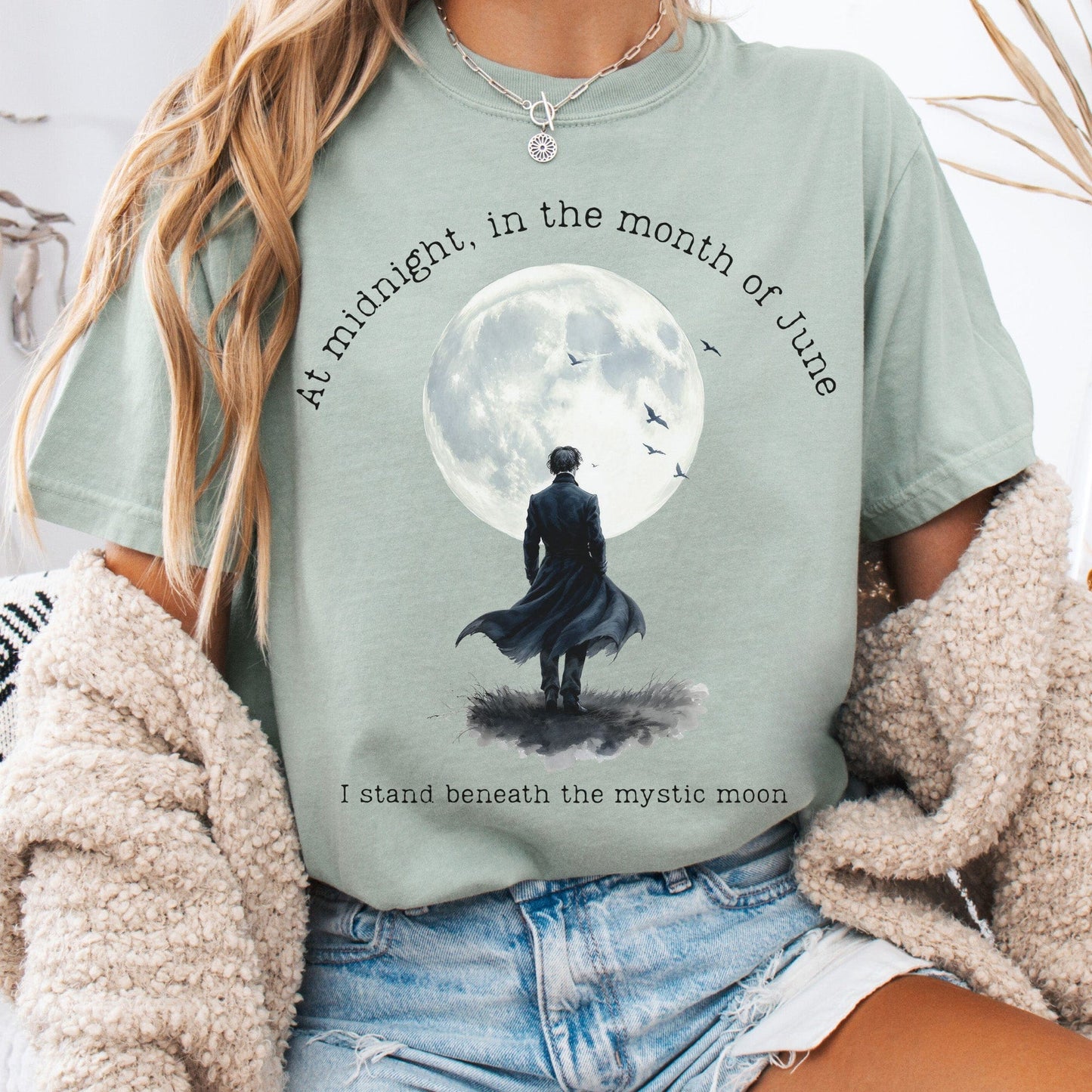 T-Shirt Beneath The Mystic Moon Edgar Allan Poe Tee The Mystic Eden
