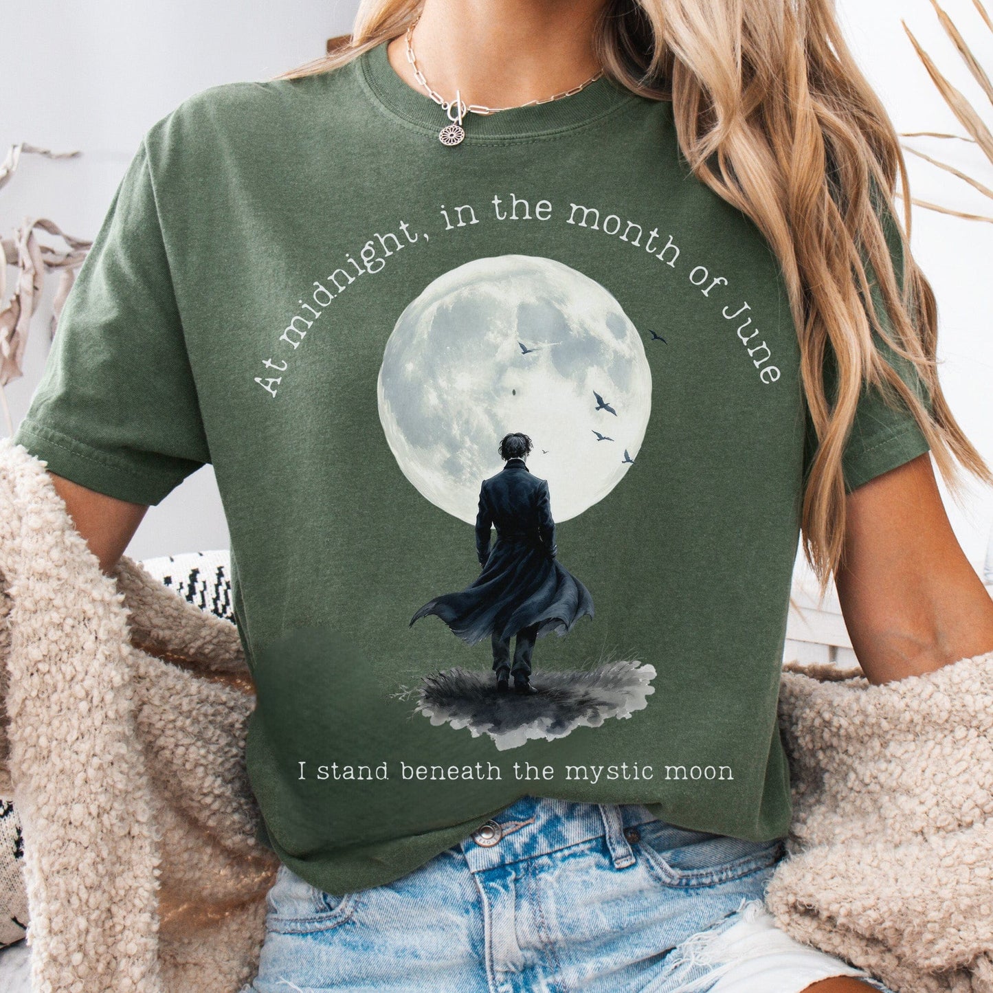 T-Shirt Beneath The Mystic Moon Edgar Allan Poe Tee The Mystic Eden