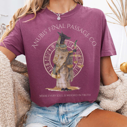 T-Shirt Berry / S Anubis' Final Passage Co Egyptian Mythology The Mystic Eden