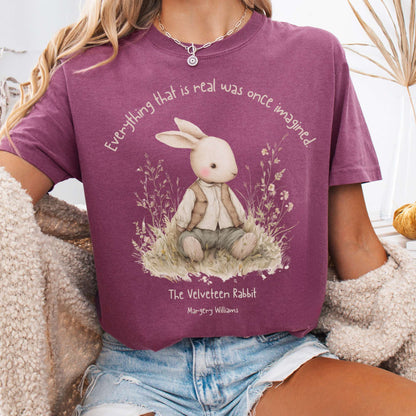 T-Shirt Berry / S Everything Real Was Once Imagined The Velveteen Rabbit Tee The Mystic Eden