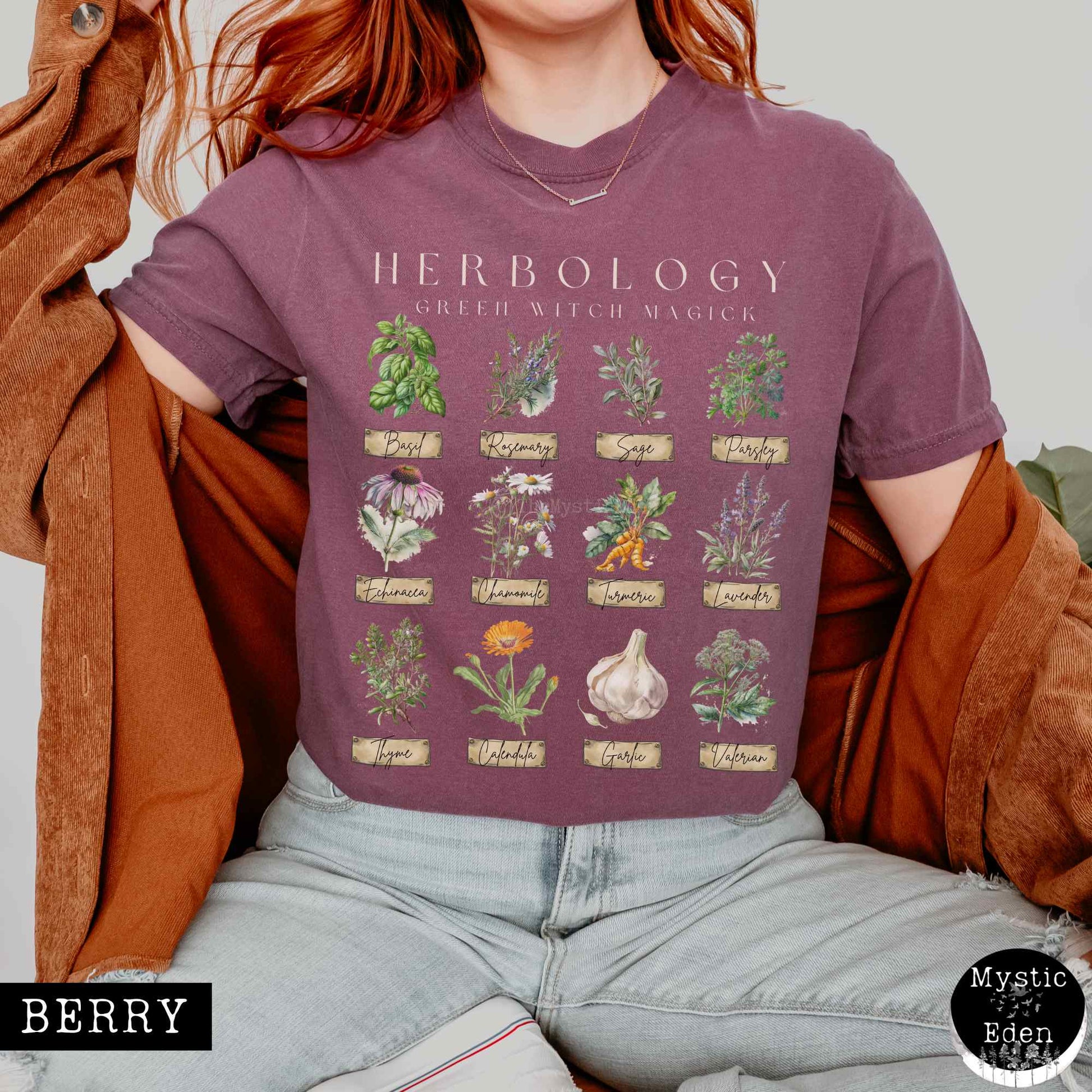 T-Shirt Berry / S Green Witch Herbology Shirt The Mystic Eden