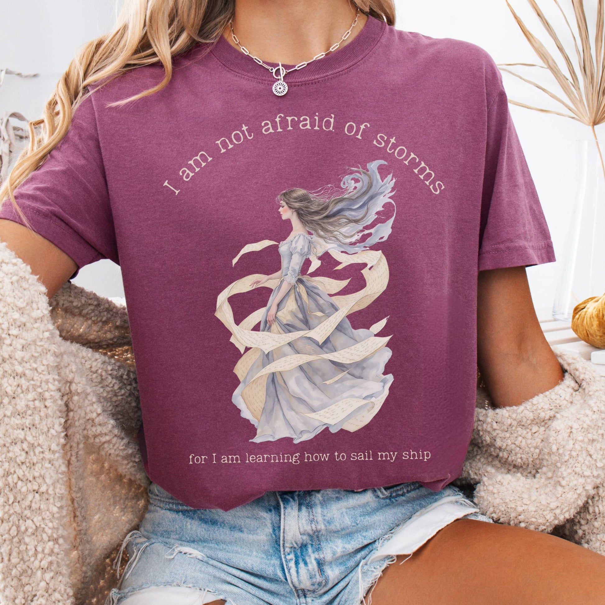 T-Shirt Berry / S I Am Not Afraid of Storms Little Women Tee The Mystic Eden