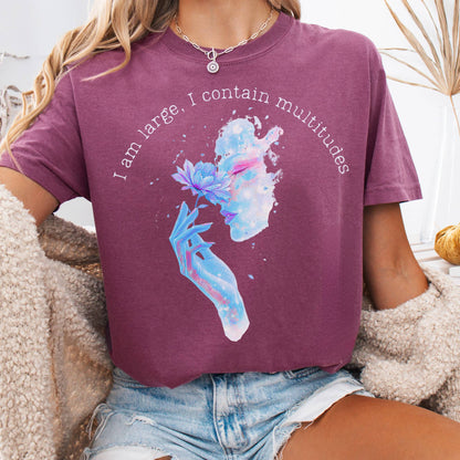 T-Shirt Berry / S I Contain Multitudes Walt Whitman Tee The Mystic Eden