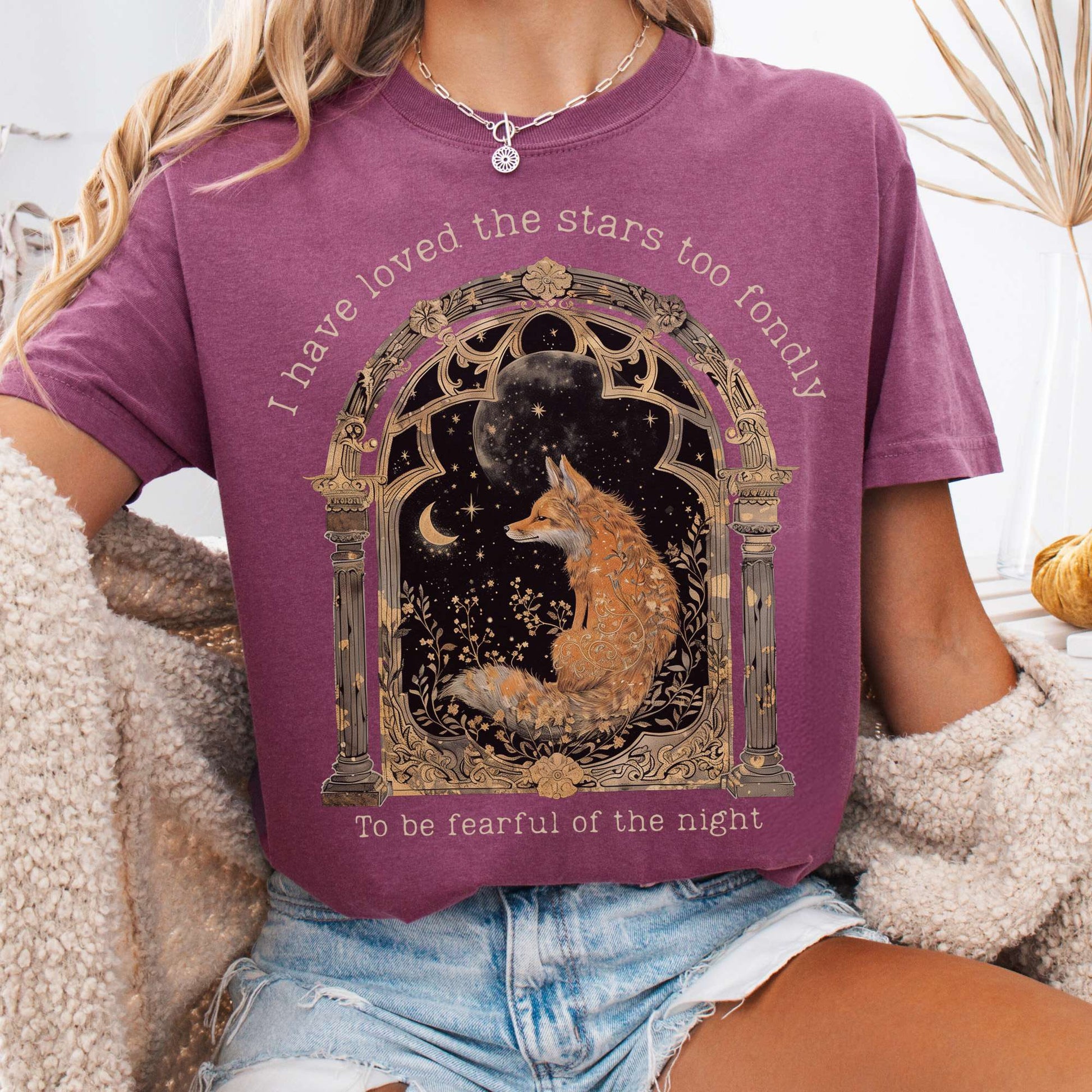 T-Shirt Berry / S I Have Loved the Stars Too Fondly Sarah Williams Poetry Tee The Mystic Eden