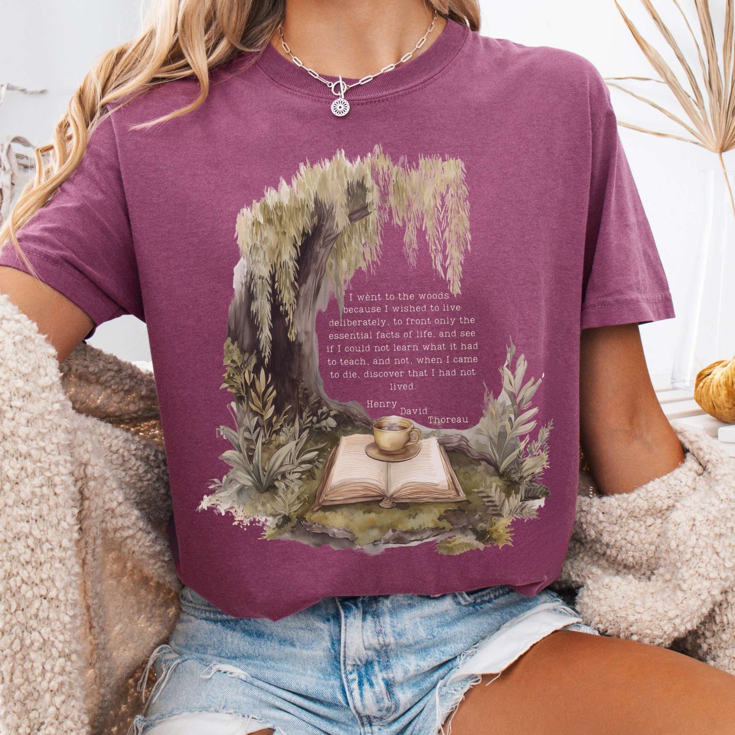 T-Shirt Berry / S I Went to the Woods Henry David Thoreau Tee The Mystic Eden