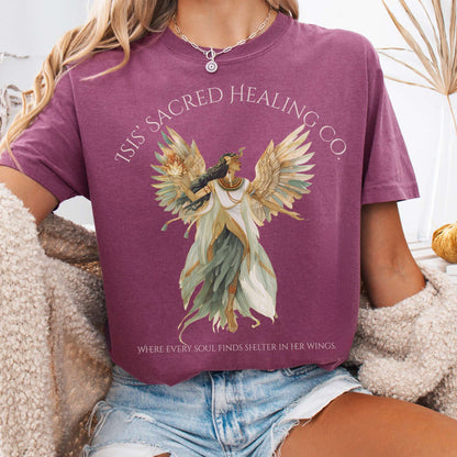 T-Shirt Berry / S Isis' Sacred Healing Co Egyptian Mythology Tee The Mystic Eden