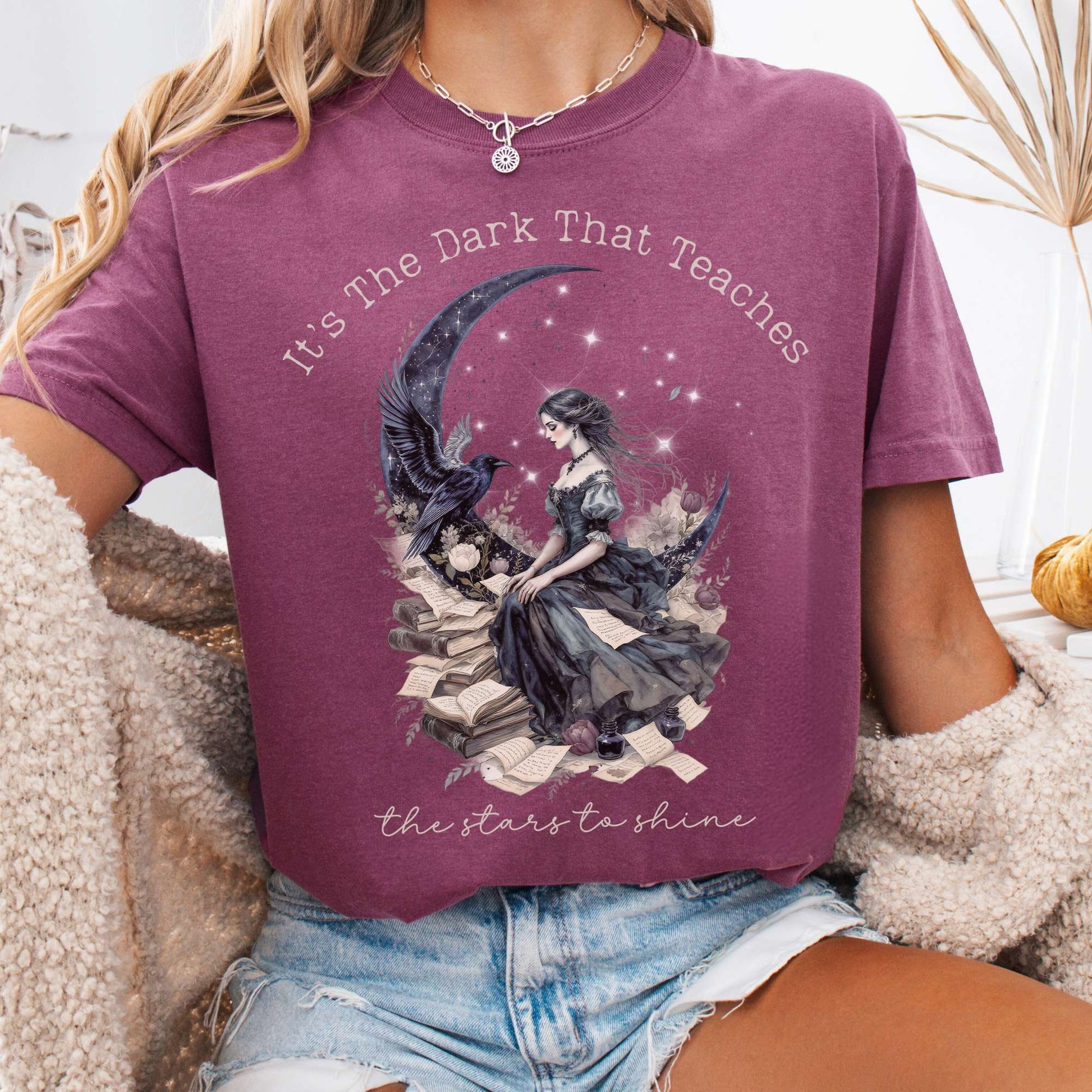 T-Shirt Berry / S It's the Dark That Teaches the Stars to Shine Poe Inspired Tee The Mystic Eden