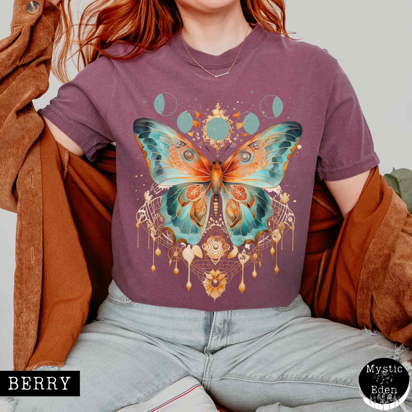 T-Shirt Berry / S Mystical and Whimsical Butterfly Shirt The Mystic Eden