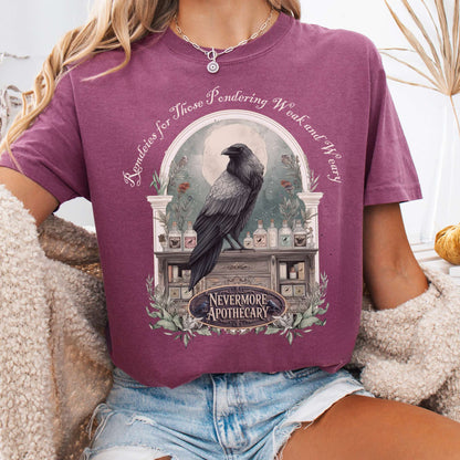 T-Shirt Berry / S Nevermore Apothecary Edgar Allan Poe Tee The Mystic Eden