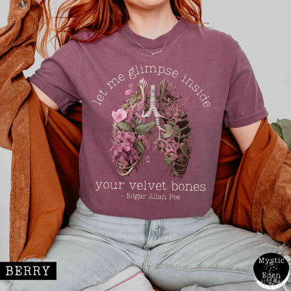 T-Shirt Berry / S Poe shirt let me glimpse inside your velvet bones shirt The Mystic Eden