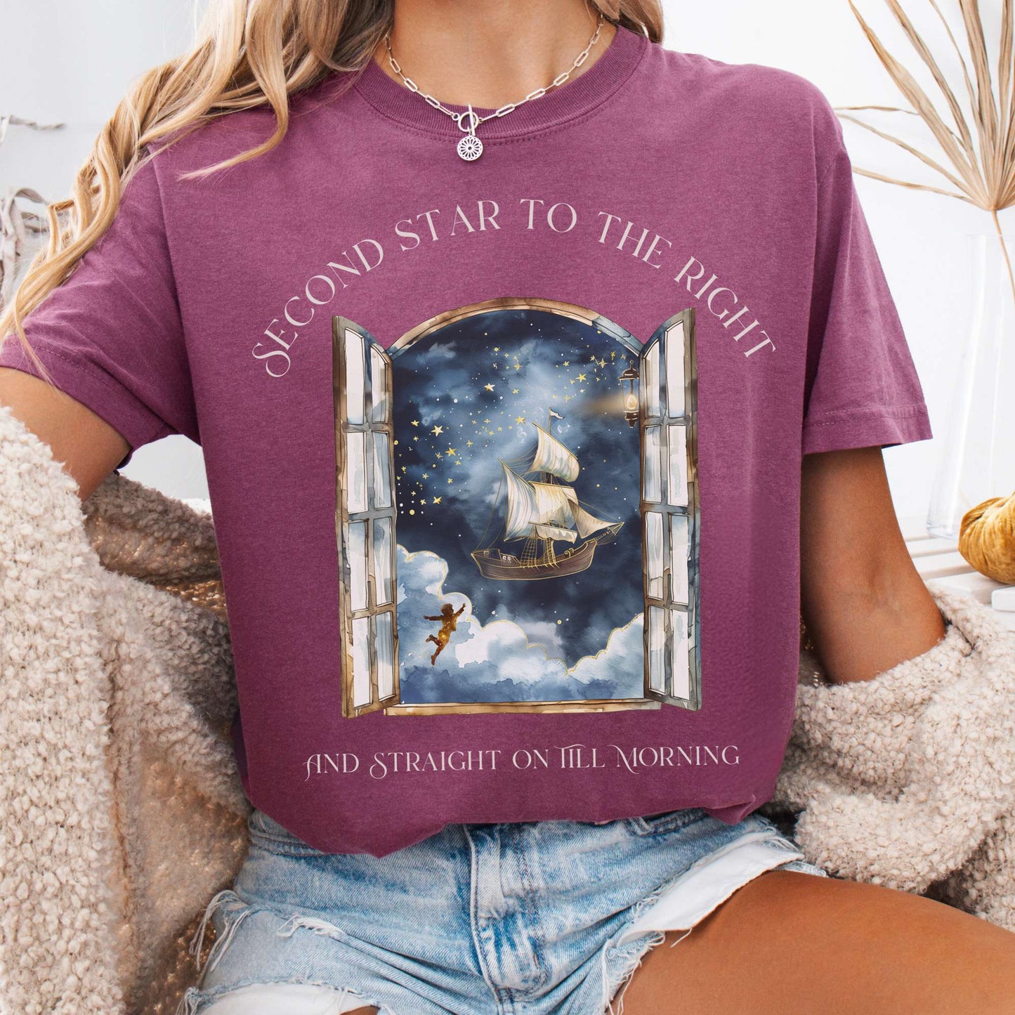T-Shirt Berry / S Second Star to the Right Peter Pan Tee The Mystic Eden
