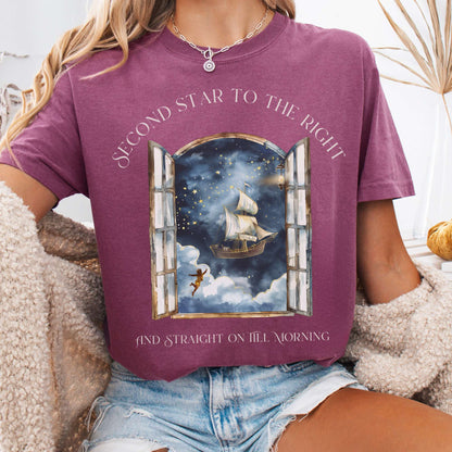 T-Shirt Berry / S Second Star to the Right Peter Pan Tee The Mystic Eden