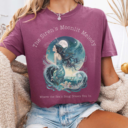 T-Shirt Berry / S The Siren's Moonlit Melody Mythology Tee The Mystic Eden