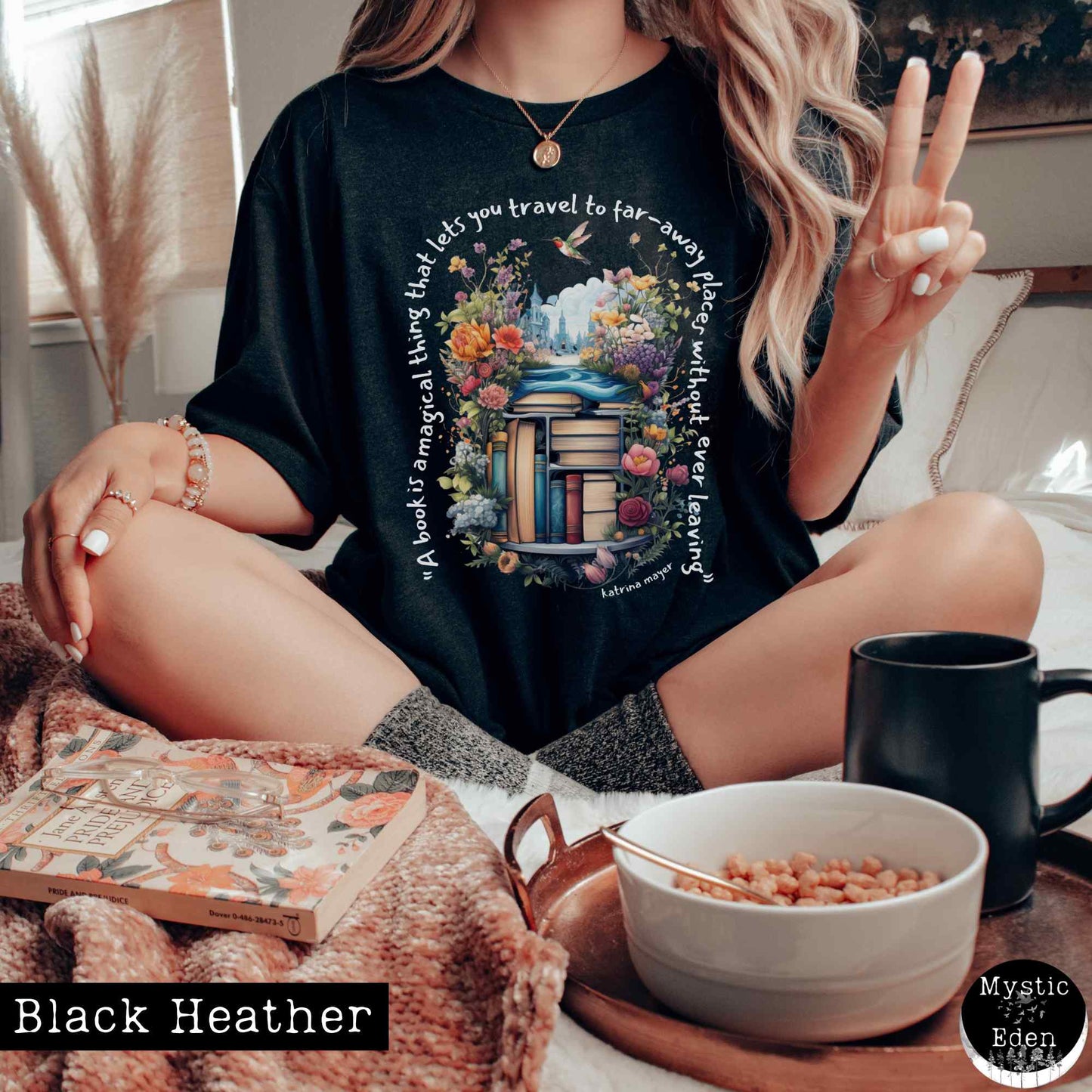 T-Shirt Black Heather / XS Magical book shirt The Mystic Eden